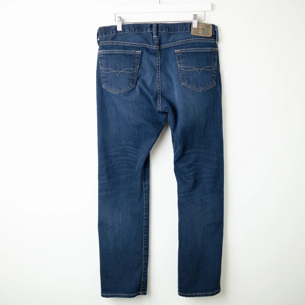 Polo Ralph Lauren Varick Slim Straight Mens 34x30 Blue Denim 5 Pocket